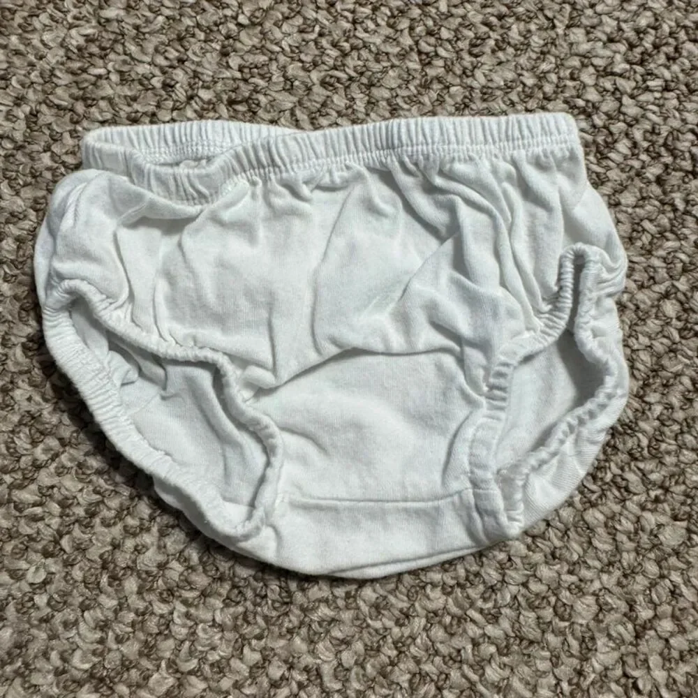 Carter's Baby Bloomer Shorts White Cotton Diaper Cover 6 Months